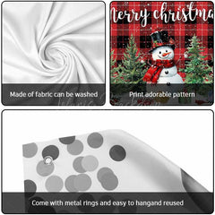 Lofaris Red Black Plaid Snowman Christmas Garage Door Banner