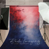 Lofaris Red Blue Foggy Mystic Florals Fine Art Sweep Backdrop