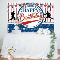 Lofaris Red Blue Golf Sports Flags Happy Birthday Backdrop
