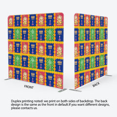 Lofaris Red Blue Green Plaid Happy Diwali Pillow Case Backdrop