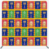Lofaris Red Blue Green Plaid Happy Diwali Pillow Case Backdrop