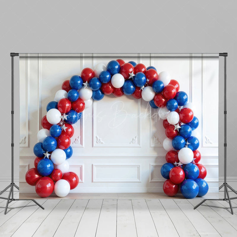 Lofaris Red Blue White Balloon Arch Wall Combo Set Backdrop