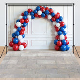 Lofaris Red Blue White Balloon Arch Wall Combo Set Backdrop