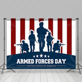 Lofaris Red Blue White Stripe Soldier Armed Forces Day Backdrop