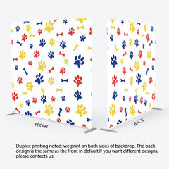 Lofaris Red Blue Yellow Paw Print Square Tension Backdrop