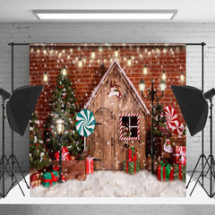 Lofaris Red Bricks Wall Festive Christmas Room Set Backdrop