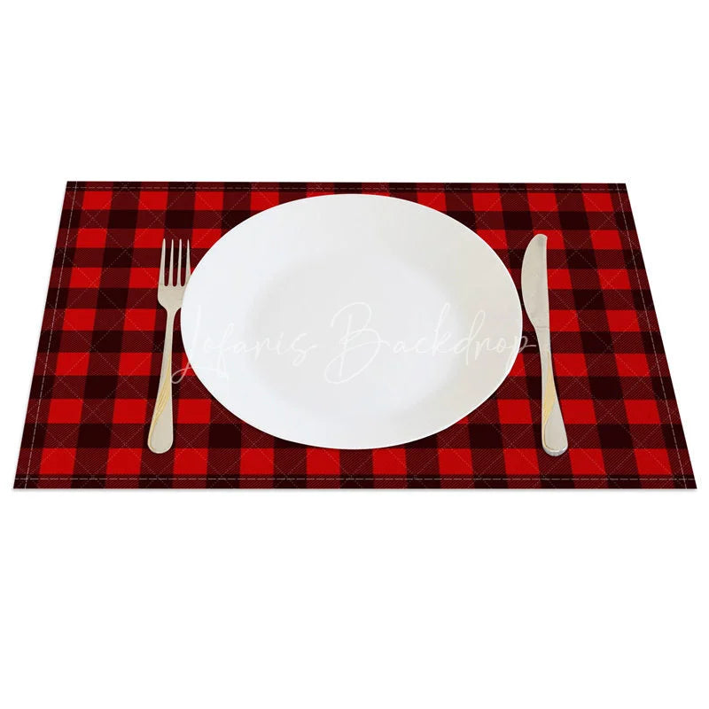 Lofaris Red Buffalo Plaid Set of 4 Placemats Classic Farmhouse Check Rustic Holiday Christmas Table Mats