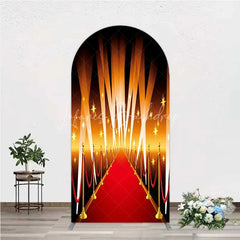 Lofaris Red Carpet Arch Backdrop Hollywood Movie Night VIP Star Party Decoration