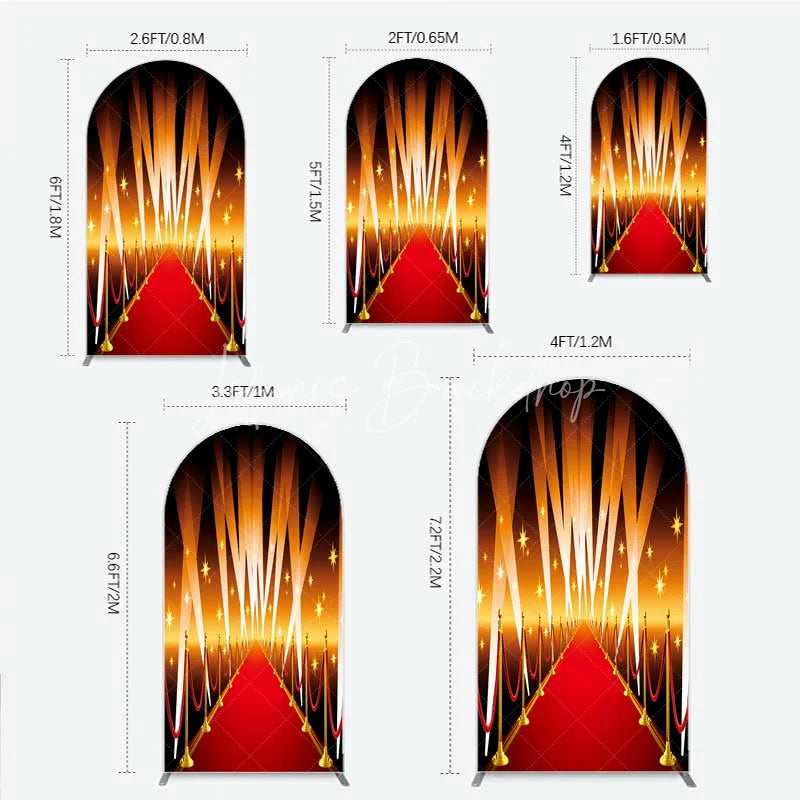 Lofaris Red Carpet Arch Backdrop Hollywood Movie Night VIP Star Party Decoration
