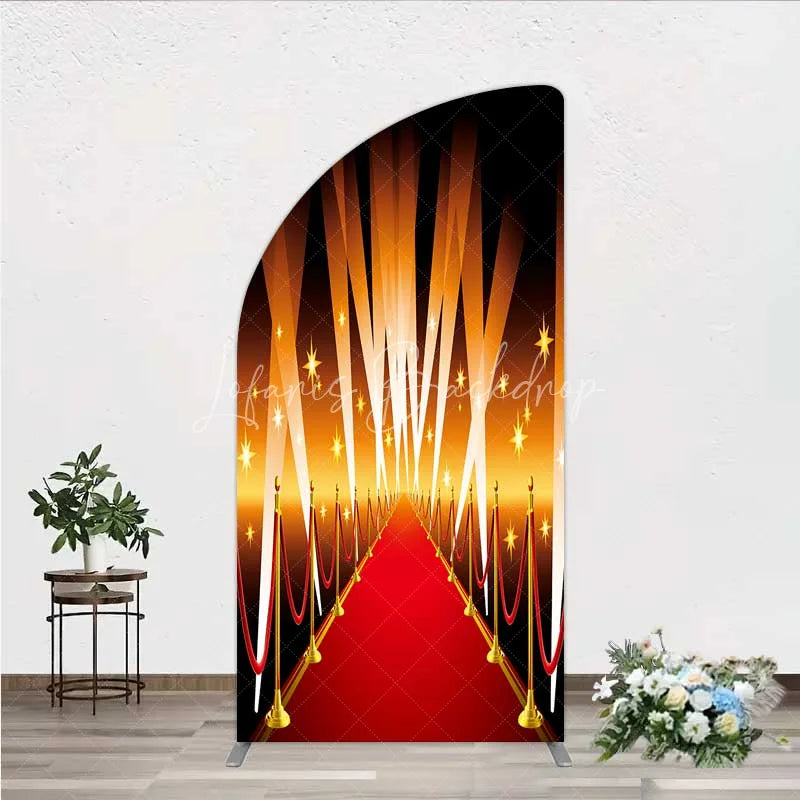 Lofaris Red Carpet Half Moon Arch Backdrop Hollywood Movie Night VIP Star Party Decoration