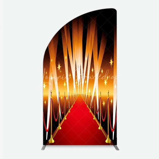 Lofaris Red Carpet Half Moon Arch Backdrop Hollywood Movie Night VIP Star Party Decoration