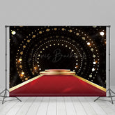 Lofaris Red Carpet Podium Gold Dots Photogrpahy Backdrop