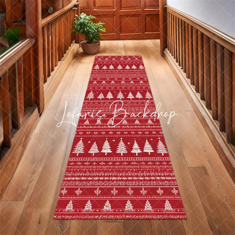 Lofaris Red Christmas Decor Runner Rug Rectangle Hallway Mat Decoration For Home