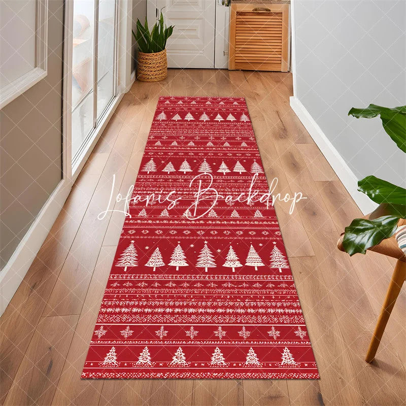 Lofaris Red Christmas Decor Runner Rug Rectangle Hallway Mat Decoration For Home