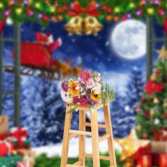 Lofaris Red Curtain Christmas Eve Holiday Party Backdrop