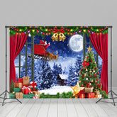 Lofaris Red Curtain Christmas Eve Holiday Party Backdrop
