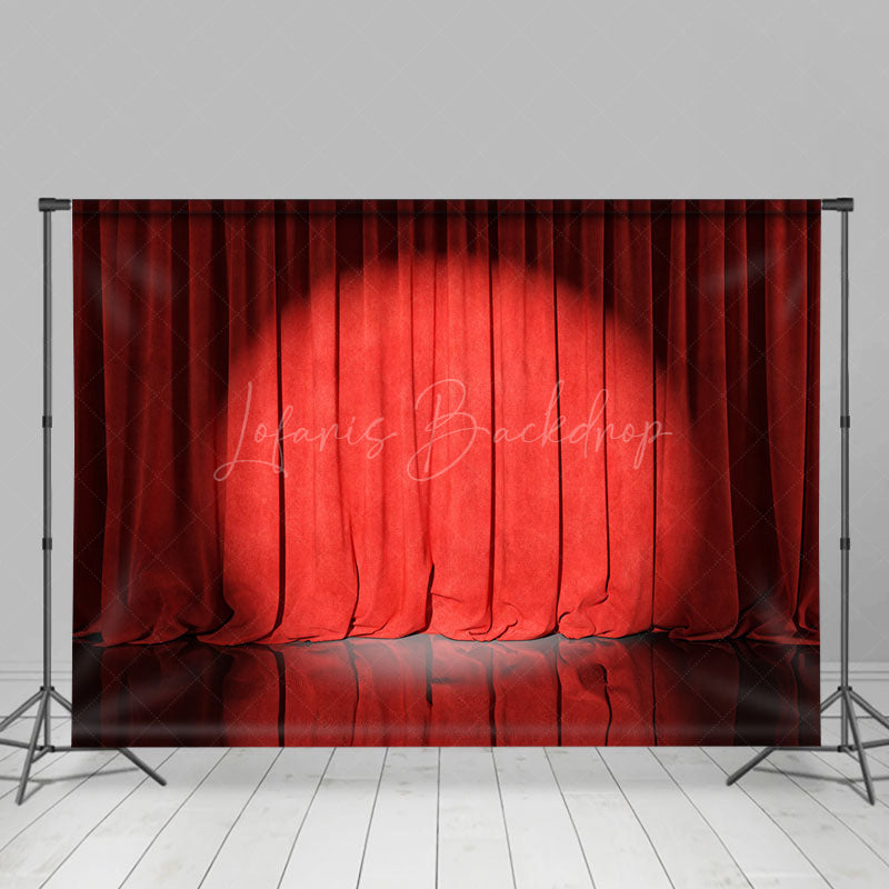 Lofaris Red Curtain Spotlight Stage Photo Room Set Backdrop