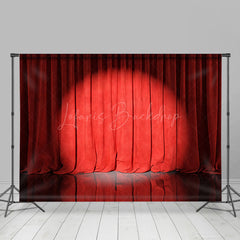 Lofaris Red Curtain Spotlight Stage Photo Room Set Backdrop