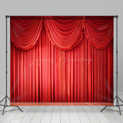 Lofaris Red Curtain Spotlight Stage Photo Room Set Backdrop