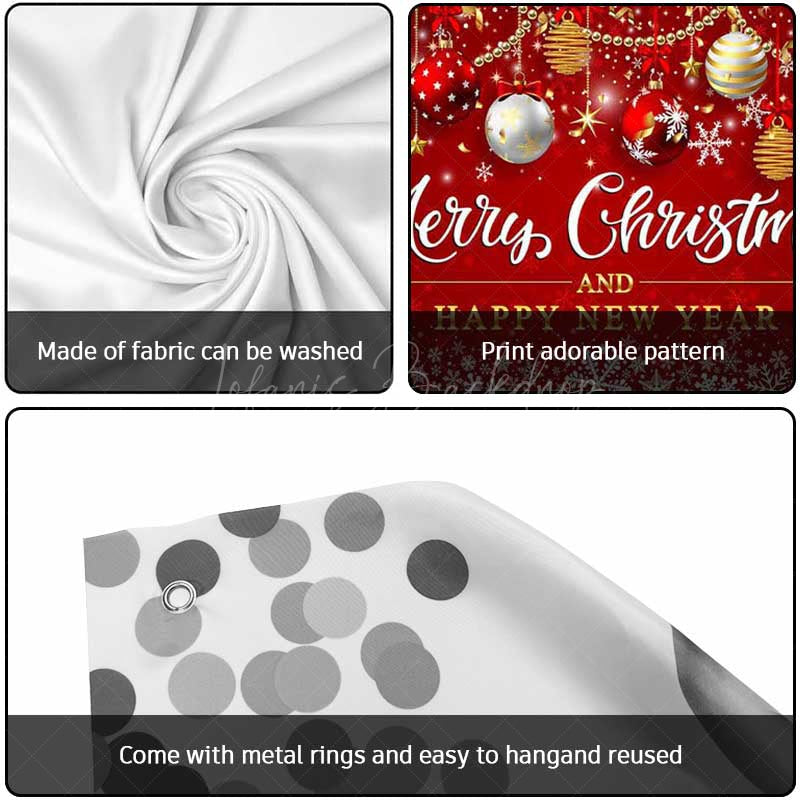 Lofaris Red Festive Christmas New Year Garage Door Banner