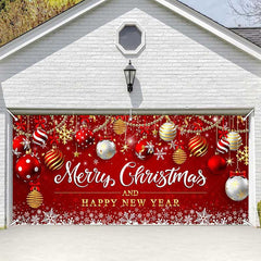 Lofaris Red Festive Christmas New Year Garage Door Banner