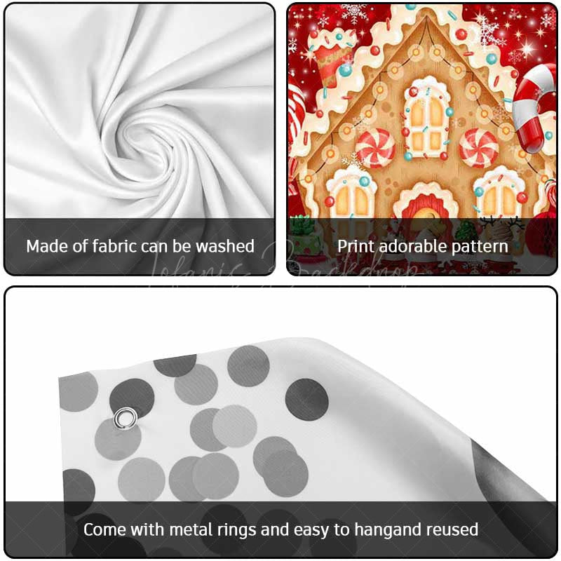 Lofaris Red Festive Gingerbread House Garage Door Banner