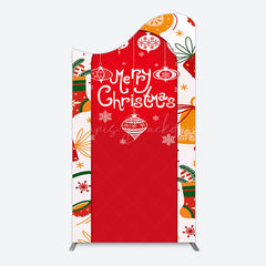 Lofaris Red Festive Print Merry Christmas Arch Backdrop