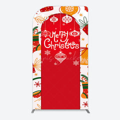 Lofaris Red Festive Print Merry Christmas Arch Backdrop