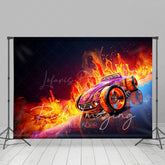 Lofaris Red Fiery Hot Wheels Sports Photography Backdrop
