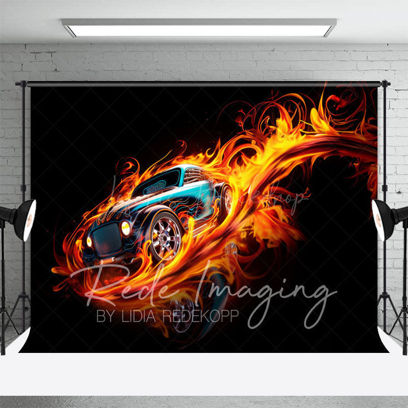 Lofaris Red Fiery Need For Speed Sport Photography Backdrop