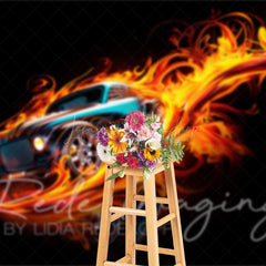 Lofaris Red Fiery Need For Speed Sport Photography Backdrop