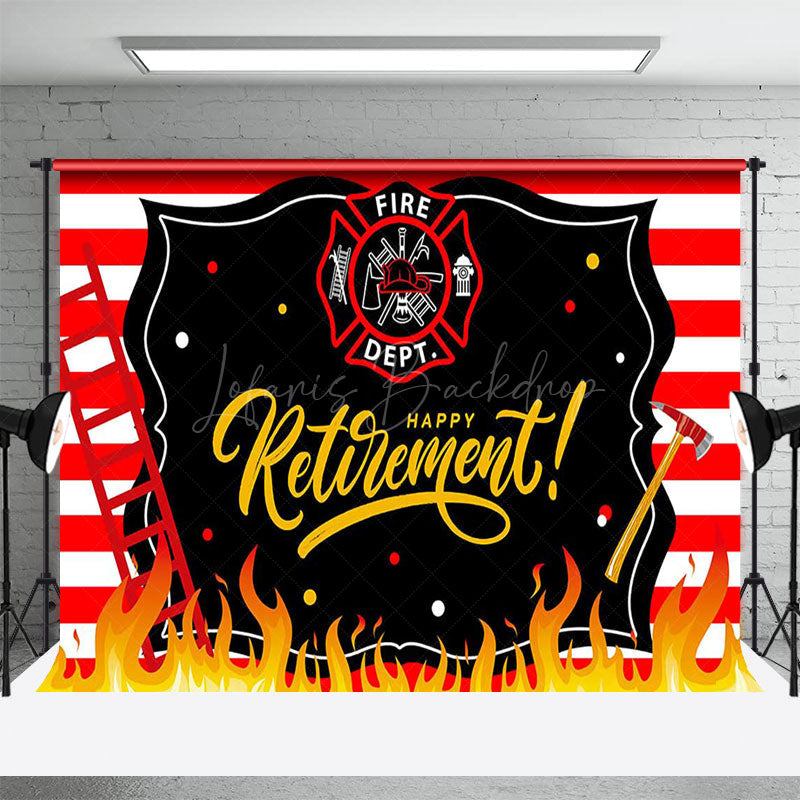 Lofaris Red Firefighting Firedept Happy Retirement Backdrop