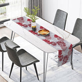 Lofaris Red Floral Table Runner with Warm Repeating Pattern for Traditional and Holiday Dining Decor