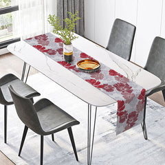 Lofaris Red Floral Table Runner with Warm Repeating Pattern for Traditional and Holiday Dining Decor