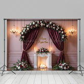 Lofaris Red Floral Wedding Forever Begins Here Cute Backdrop