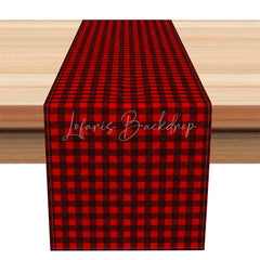 Lofaris Red Gingham Table Runner Small and Black Check Farmhouse Kitchen Holiday Dining Decor