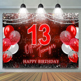 Lofaris Red Glitter Balloon 13 Official Teenagers Backdrop