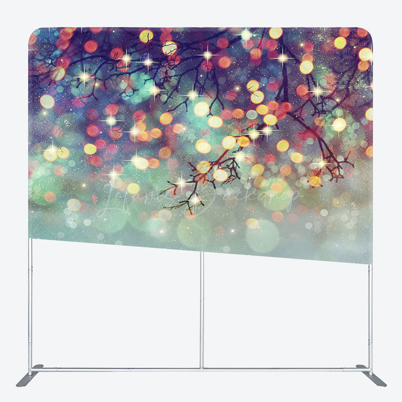 Lofaris Red Gold Glitter Bokeh Pillow Case Christmas Backdrop
