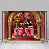 Lofaris Red Gold Luxury Arch Sparkle Congrats Grad Backdrop