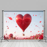 Lofaris Red Heart Air Balloon Floral Sea Romantic Backdrop