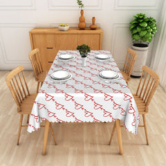 Lofaris Red Heart And Arrow Repeating Pattern Tablecloth
