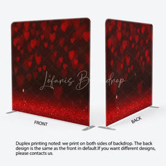 Lofaris Red Heart Bokeh Double Sided Backdrop Glitter Shimmer for Valentine’s Day Romantic Party Photo Booth Decor