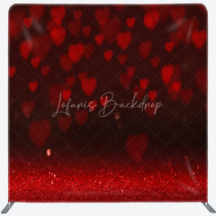 Lofaris Red Heart Bokeh Double Sided Backdrop Glitter Shimmer for Valentine’s Day Romantic Party Photo Booth Decor
