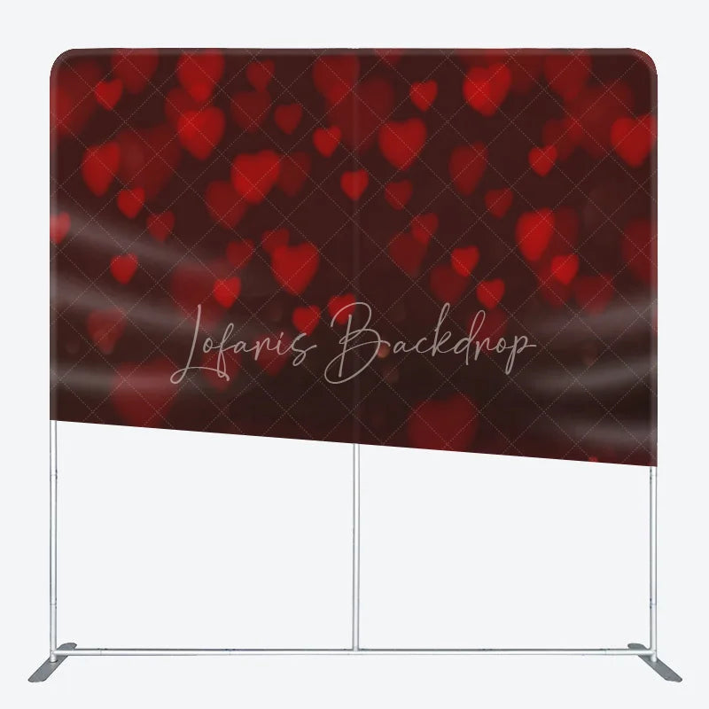 Lofaris Red Heart Bokeh Double Sided Backdrop Glitter Shimmer for Valentine’s Day Romantic Party Photo Booth Decor
