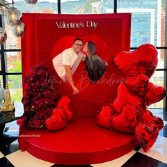 Lofaris Red Heart Shape Inflatable Mirror Ball Shiny