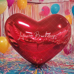 Lofaris Red Heart Shape Inflatable Mirror Ball Shiny