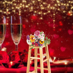 Lofaris Red Hearts Bokeh Lighted Valentines Day Backdrop