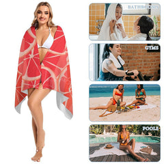 Lofaris Red Lemon Slices Fruit Summer Custom Name Beach Towel