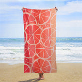 Lofaris Red Lemon Slices Fruit Summer Custom Name Beach Towel