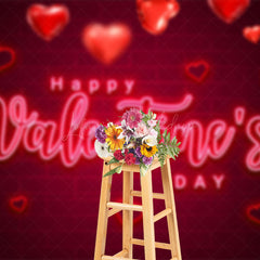 Lofaris Red Love Balloon Bricks Wall Valentines Day Backdrop